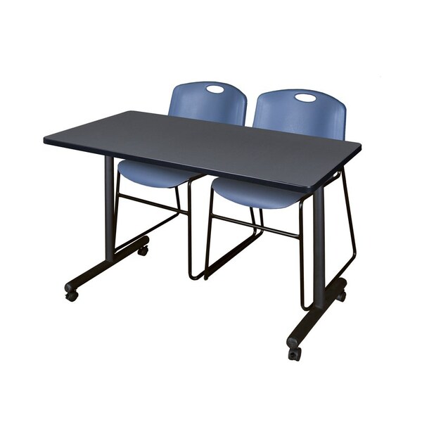 Kobe Rectangle Tables > Training Tables > Kobe Mobile Table & Chair Sets, 48 W, 24 L, 29 H, Grey MKTRCC4824GY44BE - main